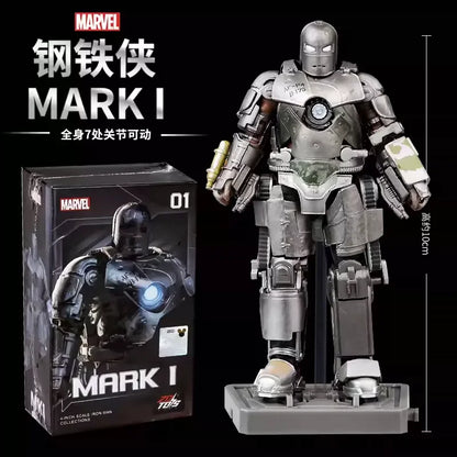 Zd Toys Marvel Iron Man Mark Mk1 Mk7 Series Action Figure Movable Collectible Model Desktop Decoration Gift Toys