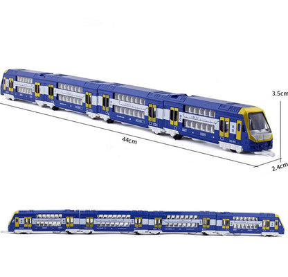 1: 87 alloy double section train and tram models,double-layer subway and high-speed rail toys,children's toys,wholesale