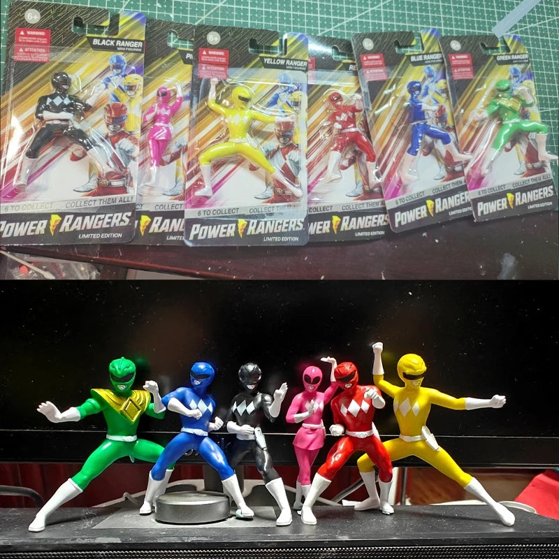 6-Piece Set Hasbro Power Rangers Series Small Size Genuine Model Toy Action Figure
