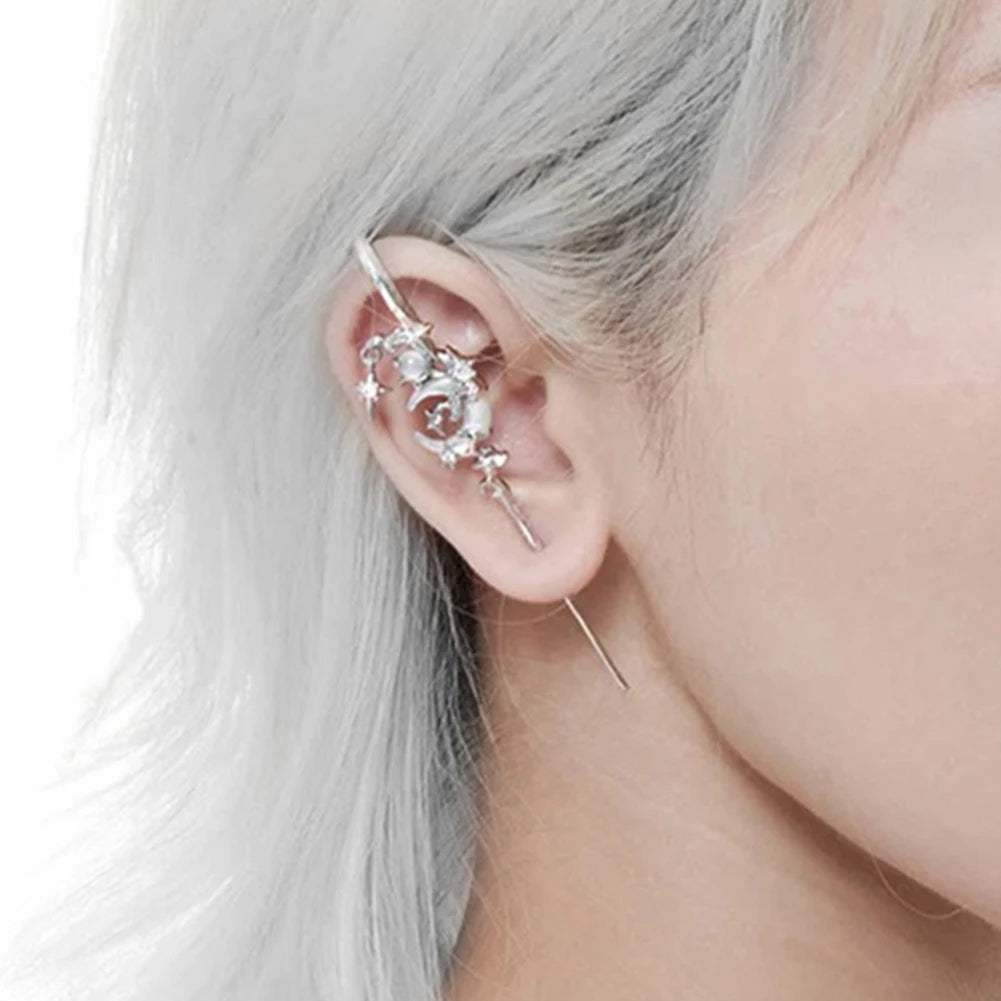 Fashion Charming Ear Jewelry Delicate Moon Ear Hook Piercing Earring Hooks For Women Wedding Birthday Daily Jewelry Accessories