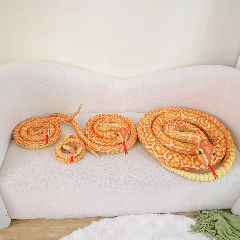 110-310cm Simulation Python Boa Plush Doll Reptile White Green Silver Black Beautiful Pattern Snake Plush Doll Home Decoration