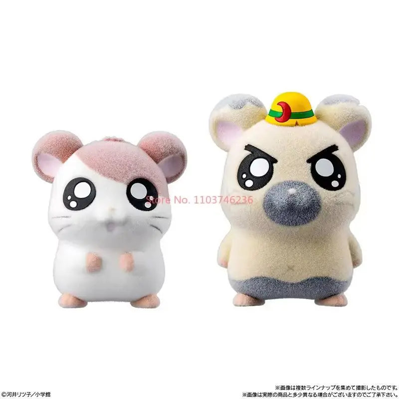 Bandai Genuine Hamtaro Hamster Collection Ornaments Anime Figure Model Kawaii Doll 6pcs Desktop Decoration Collection Toys Gifts