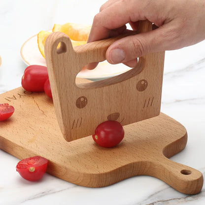 Kids Wooden Knife and Cutting Board Set Montessori Pretend Play Kitchen Toy Food Cutting Tool Educational Gift for Children