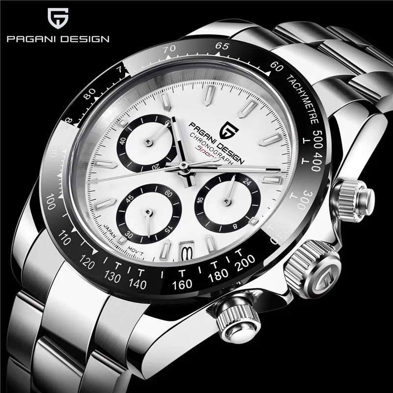 PAGANI DESIGN Luxury Chronograph Stop Watch for Men Sapphire MIYOTA VK63 Sport Waterproof Quartz Men's Wristwatches Reloj Hombre