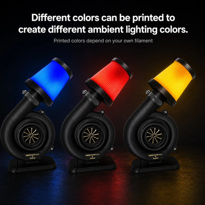 For 3D Printer Multi-color Creative Turbo Lamp DIY Assembly And  Soft & Even Creative Lighting DIY For 3D Printer Part