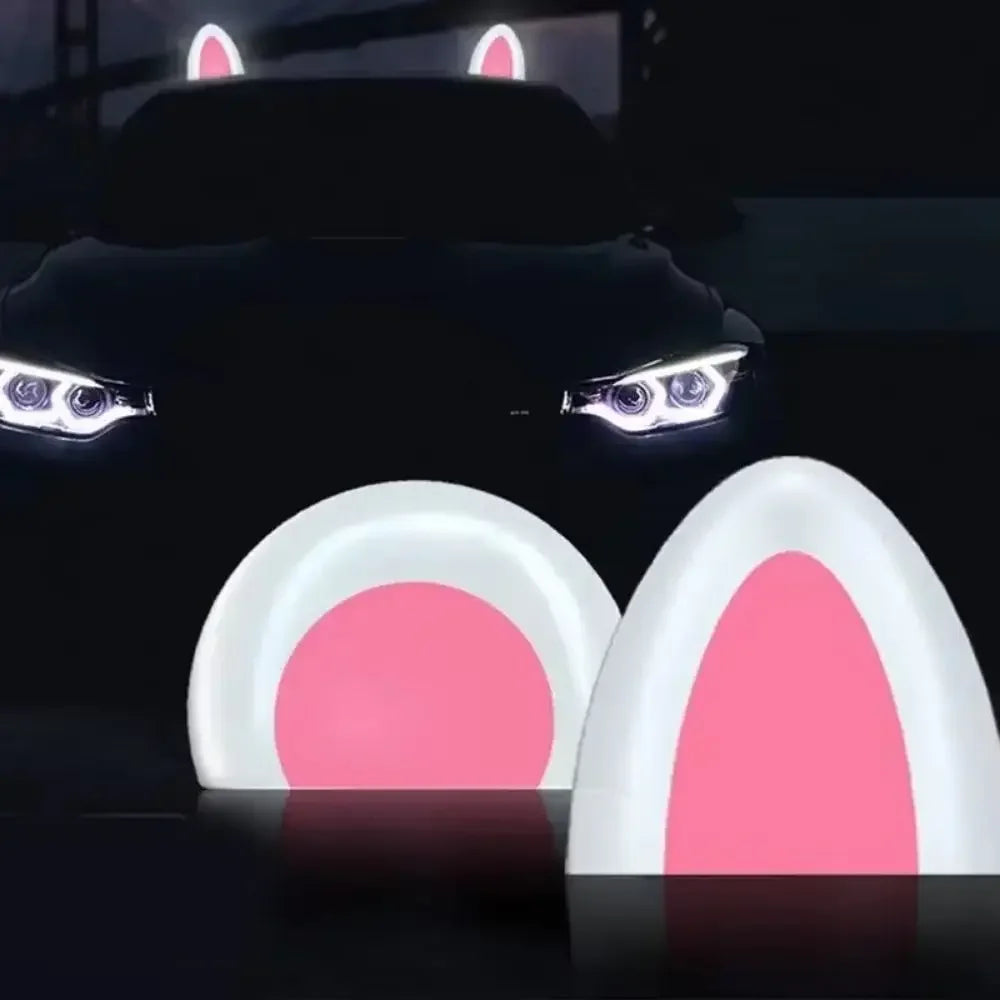 With or without lights 1 or 2pcs The car roof solar light decoration cat ears car cute panda ears Roof exterior decoration