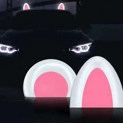 With or without lights 1 or 2pcs The car roof solar light decoration cat ears car cute panda ears Roof exterior decoration