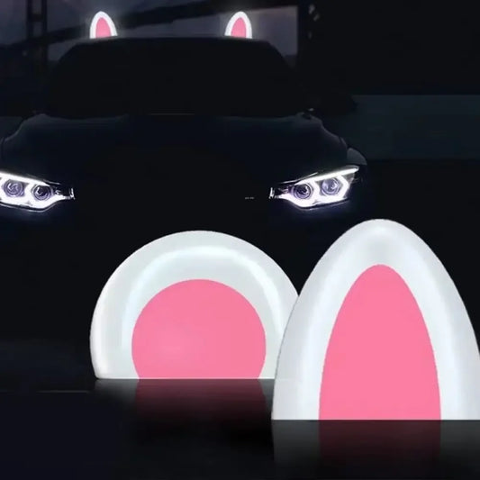 With or without lights 1 or 2pcs The car roof solar light decoration cat ears car cute panda ears Roof exterior decoration