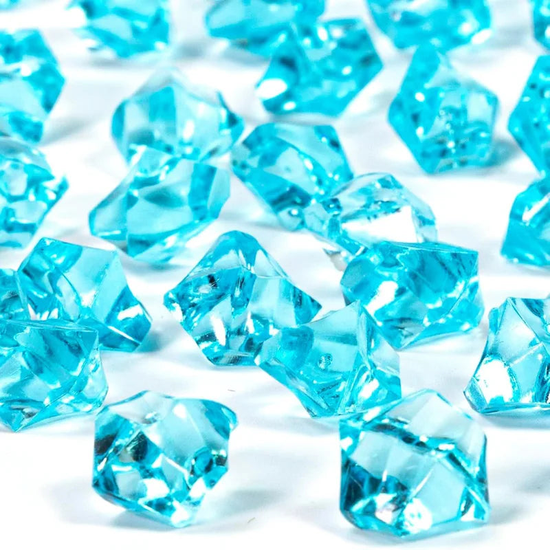 100Pc Blue Pebbles for Decorative Stones and Crystals Plastic Fake Gem Stones Acrylic Ice Rocks Crushed Diamond Stone Home Decor