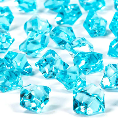 100Pc Blue Pebbles for Decorative Stones and Crystals Plastic Fake Gem Stones Acrylic Ice Rocks Crushed Diamond Stone Home Decor