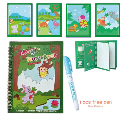 Magical Book Water Montessori Toys Reusable Coloring Book Magic Water Drawing Book Painting Drawing Toys Sensory Early Education
