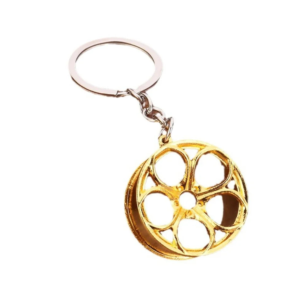 2Pcs Creative Mini Car Modification Wheel Keychain Auto Enthusiast Metal Key Rings Alloy Accessories for Men Woman Lover Gifts