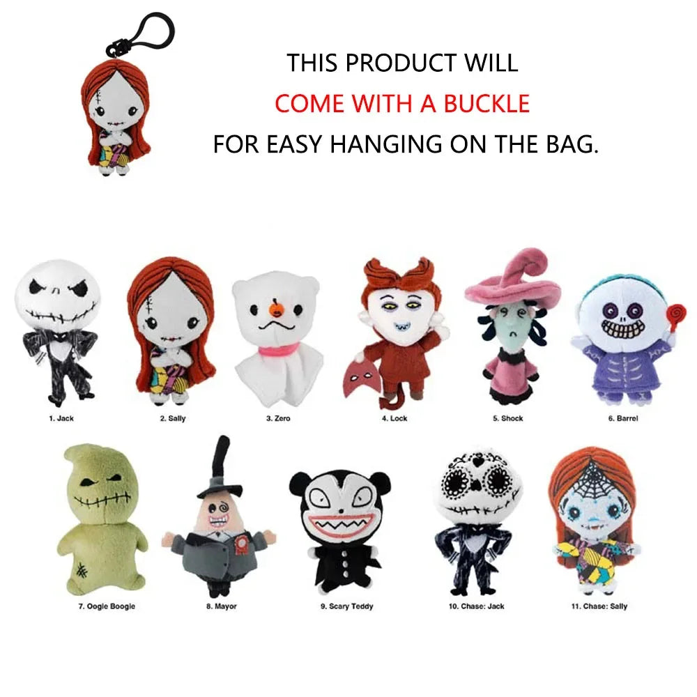 1PC Disney Officially Licensed The Nightmare Before Christmas Plush Blind Bag Keychain Random Character Soft Fluffy Toy Keyring