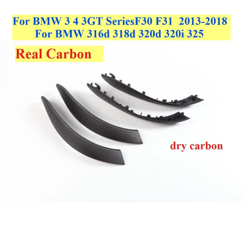 Real Carbon F30 F80 F31 Set Interior Door Pull Handle Outer Cover Trim For BMW 3 4 Series M3 M4 F32 F33 F34 F35 F36 Shift Base
