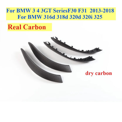 Real Carbon F30 F80 F31 Set Interior Door Pull Handle Outer Cover Trim For BMW 3 4 Series M3 M4 F32 F33 F34 F35 F36 Shift Base