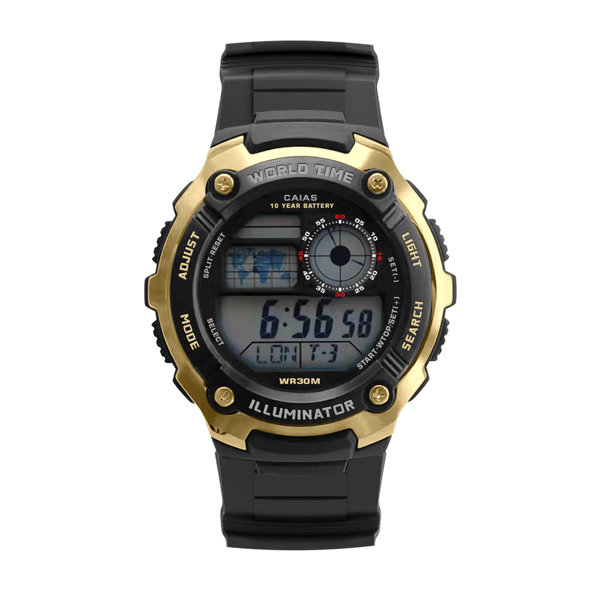 Original shock Watch unisex sports electronic watch full function LED display alloy world time oak series