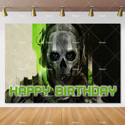 Call of Duty Theme Backdrop Kids Birthday Decorations Party Supplies Banner Poster Stimulating Game Boys Favor Gifts Photo Props