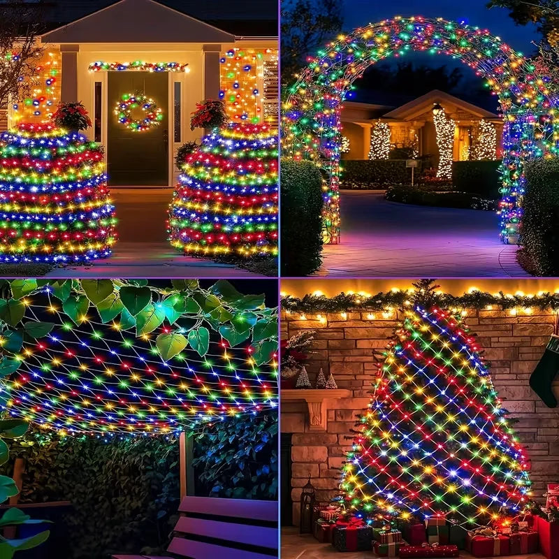 3x3m 2mx3m 2mX2m Christmas Garlands LED String Christmas Net Lights Fairy Xmas Party Garden Wedding Decoration Curtain Light