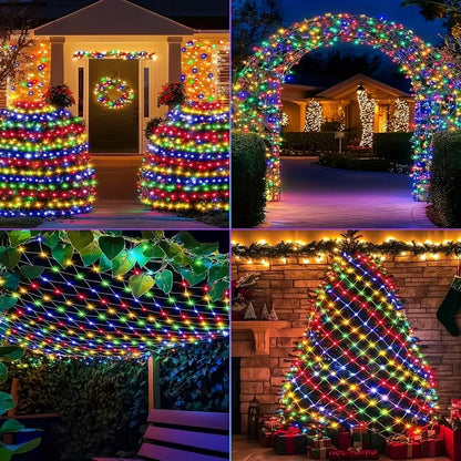 3x3m 2mx3m 2mX2m Christmas Garlands LED String Christmas Net Lights Fairy Xmas Party Garden Wedding Decoration Curtain Light