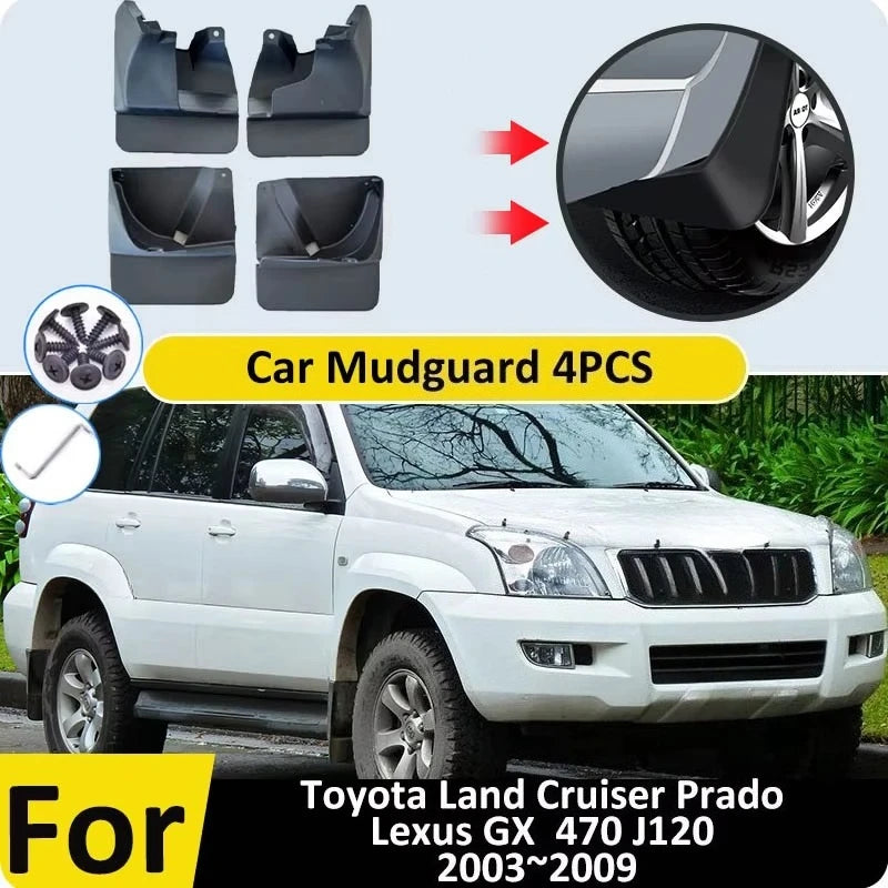 For Toyota Land Cruiser Prado Lexus GX 470 J120 120 LC120 2003~2009 Car Flaps Fender Mudguard Mudflaps Splash Guard Accessories