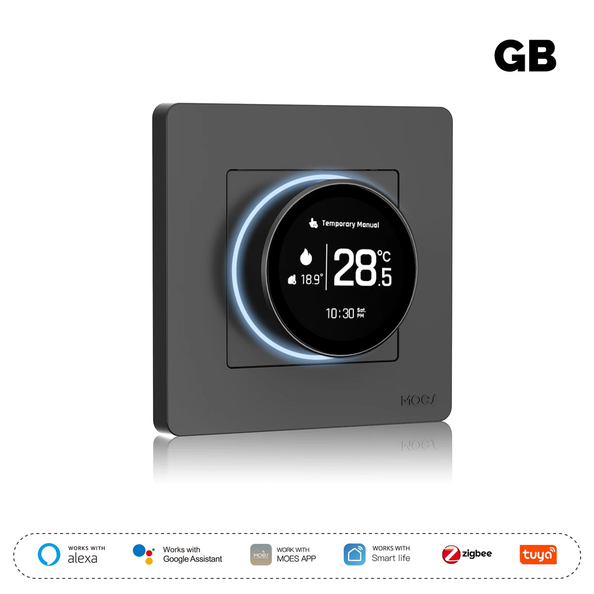 MOES Tuya ZigBee Smart Knob Thermostat Star Ring Series Temperature Controller Water Boiler Electric Heating With Alexa Google