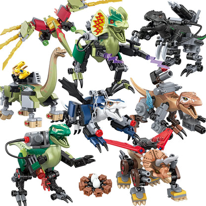 Tyrannosaurus Jurassic War Mecha Model Building Blocks City Dinosaur Robot Park Brick Figures Toys Children Boys Gift