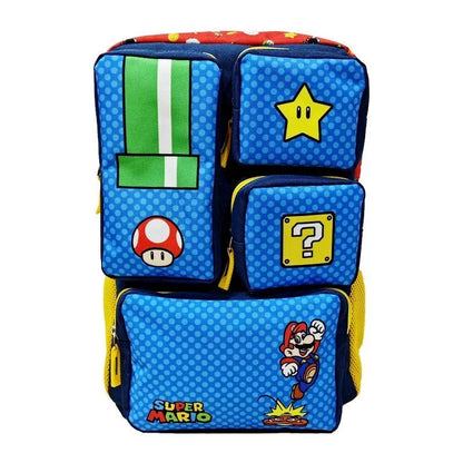 Cartoon Mario Backpack Cute Kids Large-Capacity Schoolbag Travel Multi Pocket Storage Student Birthday Gifts
