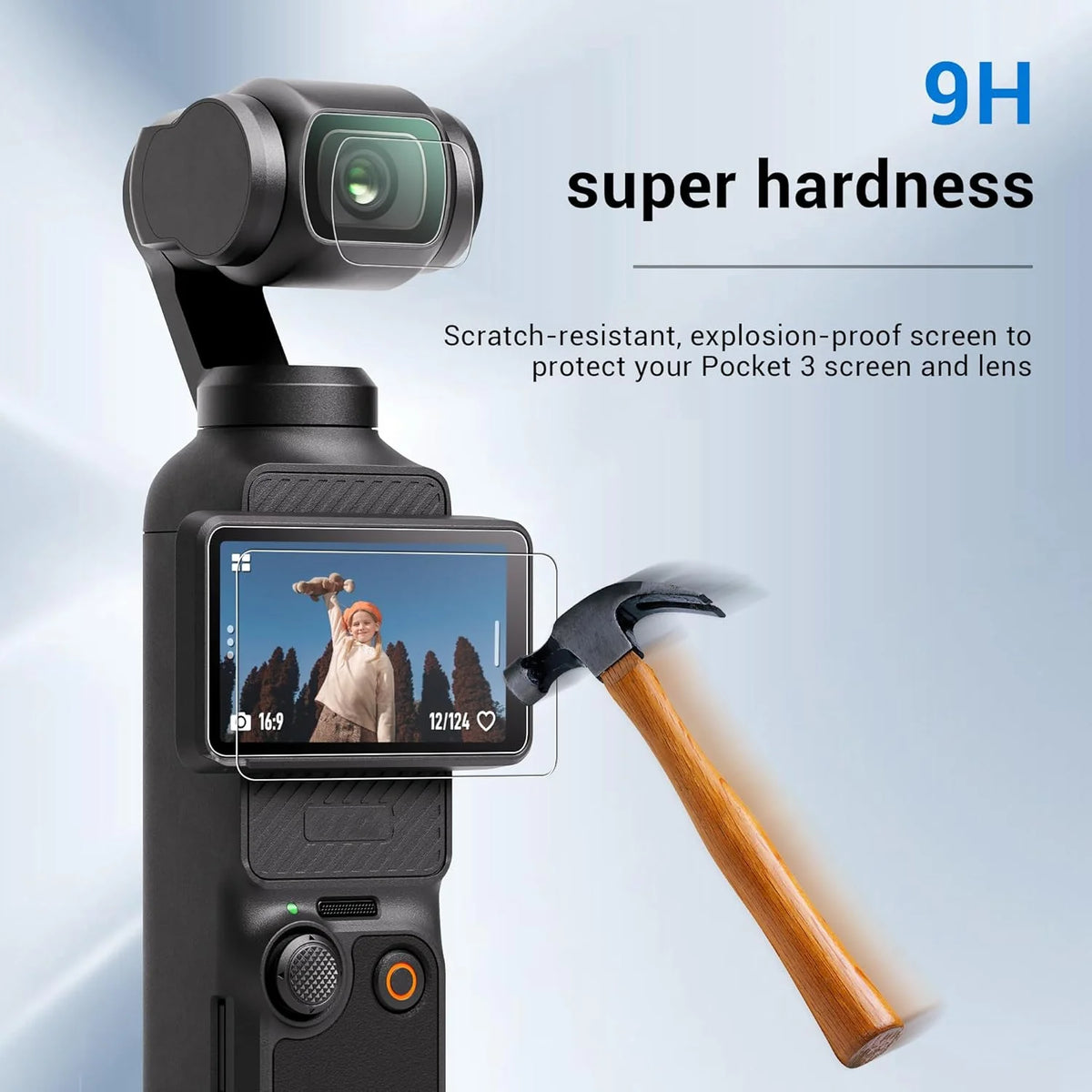 Tempered Glass Film for DJI OSMO Pocket 3 & 4 Screen Protector 9H Hardness Camera Lens Protector for DJI Pocket 3 Accessories