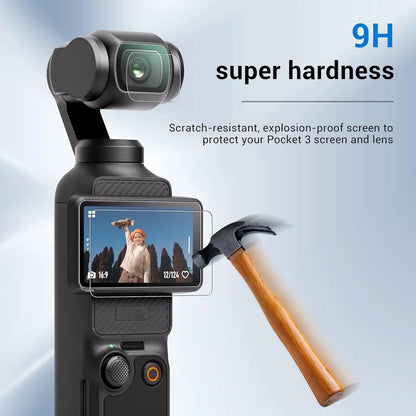 Tempered Glass Film for DJI OSMO Pocket 3 & 4 Screen Protector 9H Hardness Camera Lens Protector for DJI Pocket 3 Accessories