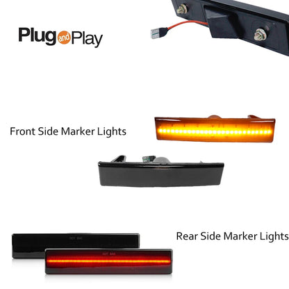 Car Front Amber Rear Red LED Car Bumper Side Marker Indicator Light Fender Flare Light For 1986-1992 Toyota Supra MK3 A70