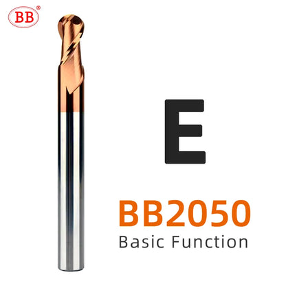 BB Ball Nose End Mill Tungsten Carbide Cutter CNC Router Bit Milling Tool R0.5 6mm 8mm 10mm HRC45 55 65 2 Flute