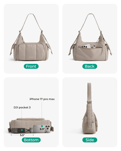 BAGSMART Nylon Material Shoulder Bag High Capacity Crossbody Messenger Bag Leisure Versatile School Shoulder Bag