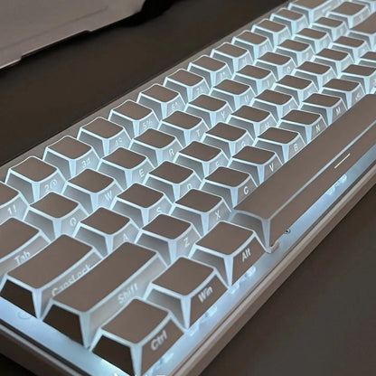 137 Keys Shadow Keycap Side Print Edge Backlit Keycaps Cherry Profile PBT Shine Through White Keycaps For MX Mechanical Keyboard