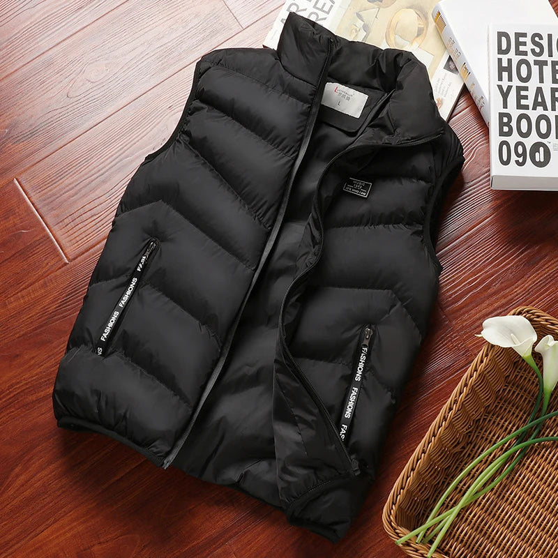 Spring Fashion Mens Jacket Sleeveless Vest Thermal Soft Vests Casual Coats Male Cotton Mens Vest Men Thicken Waistcoat 8Xl