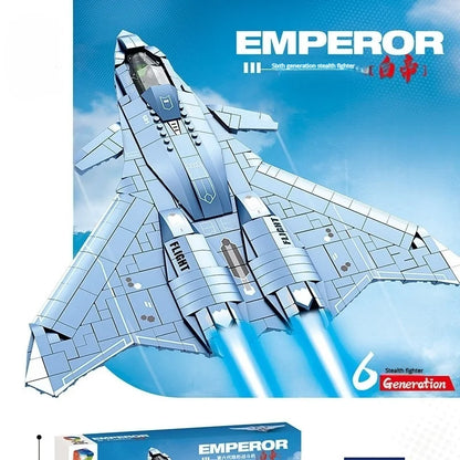 Air Force Military Theme Assembly Model J15 J20 Fighter Carrier-Based Aircraft Building Blocks Toy Gift For Boys
