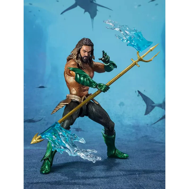 In Stock Bandai Aquaman and The Lost Kingdom Anime Figure SHF Aquaman Action Figure Collectibles Model High Poseability Toys