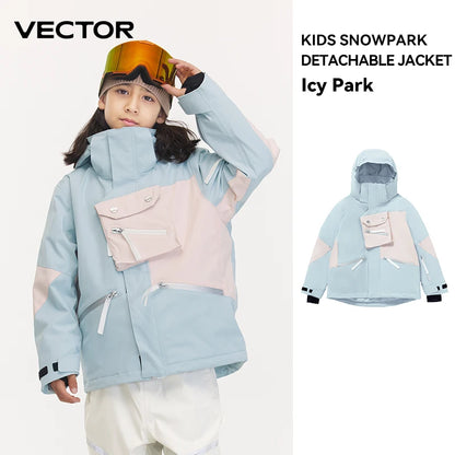 VECTOR Ski Wear Children Hooded Sweater Boys and Girls Wear Thickened Warmth Waterproof Equipment Jackets Snow Jacket