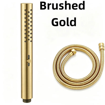 Brushed Nickel Stainless steel Hand Shower Head with 1.5M Hose Water Saving Handshower Shower Brass Bracket Accessor