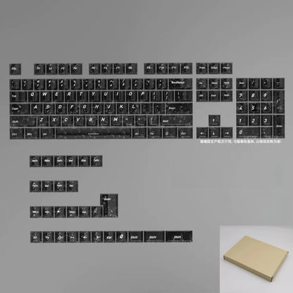 Black Carbon Fiber Texture Keycaps Transparent RGB Side Printed Cherry profile PC keycap set for MX Cherry Mechanical Keyboard
