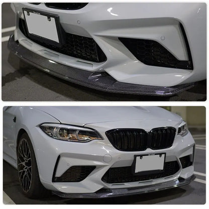 Full Carbon Fiber Front Bumper Lip Spoiler for BMW F87 M2 Competition M2C Coupe 2018-2020 Car Front Lip Chin Apron Body Kit