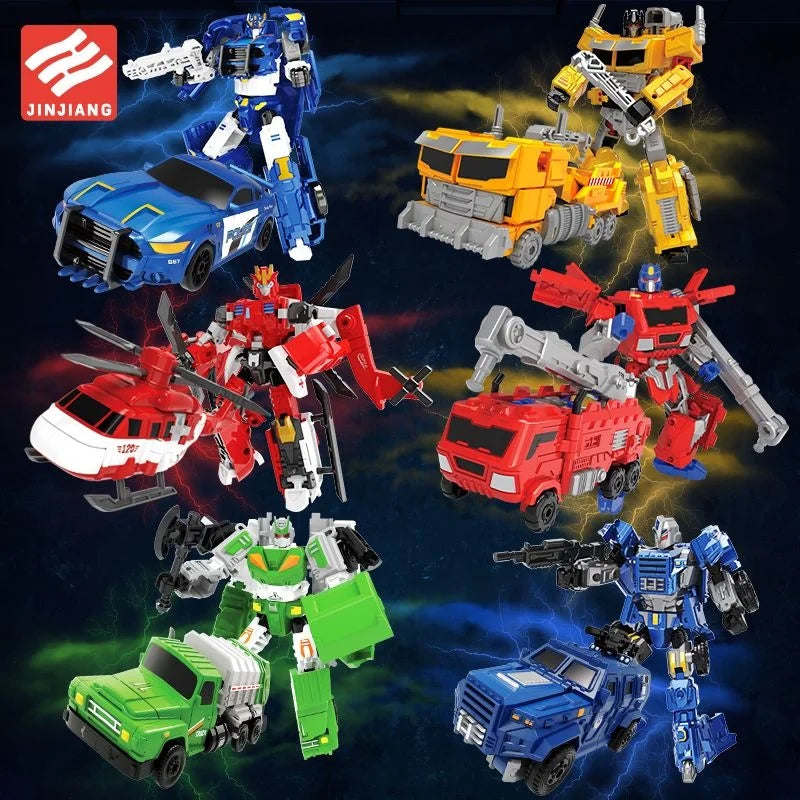 Jinjiang Transforming Robot Series 2: Optimus Prime, War God, Car, Plane, Tank, Robot for Boys