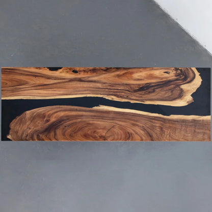 Waterfall epoxy resin wooden coffee table rosewood coffee table live edge epoxy resin coffee table