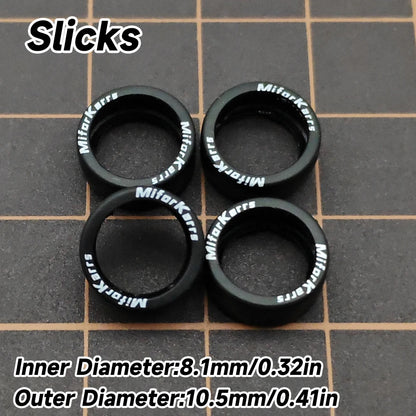 Kicarmod 1/64 Model Car ABS Wheels with Rubber Tire Brake Disc Refitting Parts Diameter 10mm For Model Car Tomica