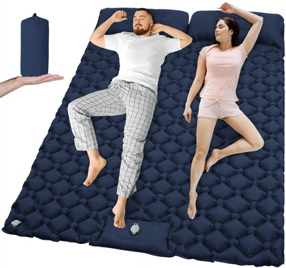 Outdoor Camping Double Inflatable Mattress Extra Wide Sleeping Pad Ultralight Folding Bed Sleeping Mat Car Travel Mat