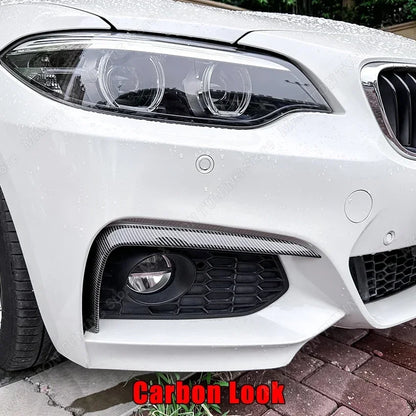 For BMW F87 M2 F22 F23 220i 228i 230i M235i M240i M Sport Headlight Eyebrow & Front Bumper Spoiler Wind Knife Splitter 2014-2022