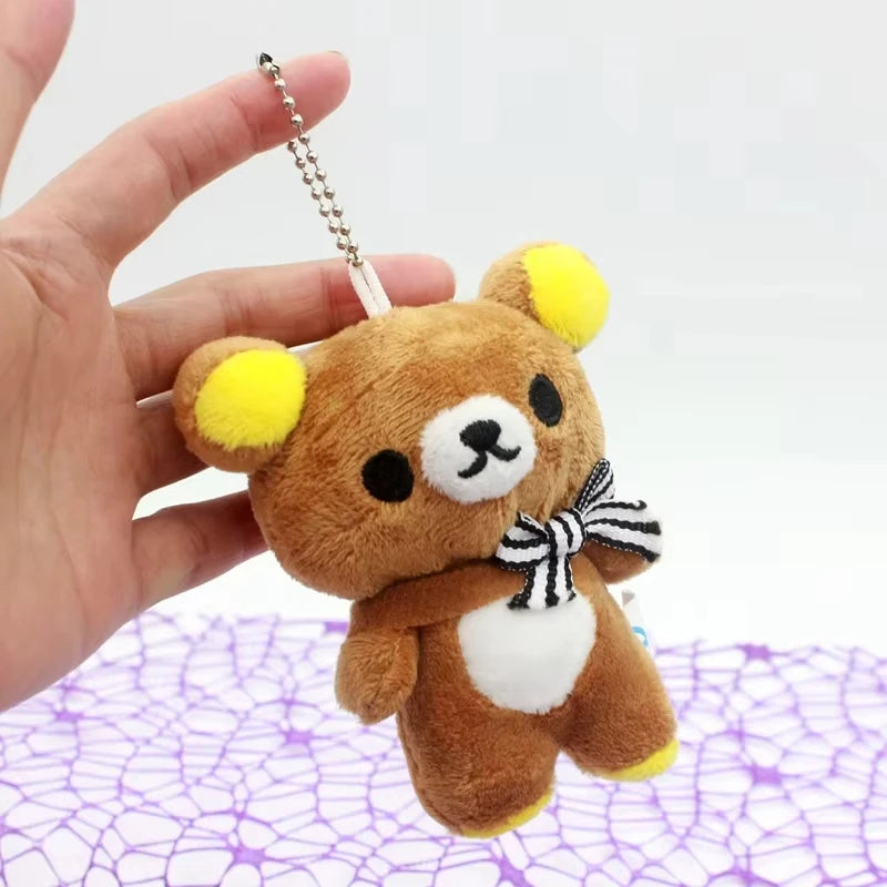 1/2PCS Kawaii Rilakkuma Anime Cartoon Plush Toys Keychain Accessories Soft Stuffed Backpack Key Pendant Girl Boy Birthday Gifts