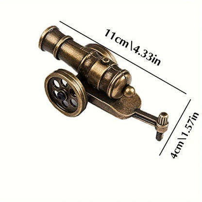 1pc Fireable Mini Cannon Model: Military Replica Tabletop Decoration - A Unique Shooting Sports Toy & Collectible Gift!