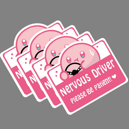 Car Sticker Nervous Driver Funny Sticker Cute Cartoon DIY Vinyl Decal For Bumper Rear Window Door Waterproof Styling Accessories