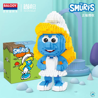 Out of print BALODY Garfield Mini Blocks SpongeBob Smurfs Figures Collection Building Toy DIY Bricks for Kids Present Toy Gift
