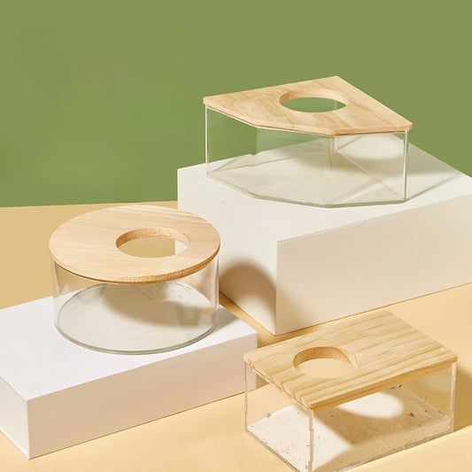 Creative Hamster Bath Room Bathing Room Sandbox Fully Transparent Large Toilet Dual Purpose Urine Basin Golden Bear Supplies